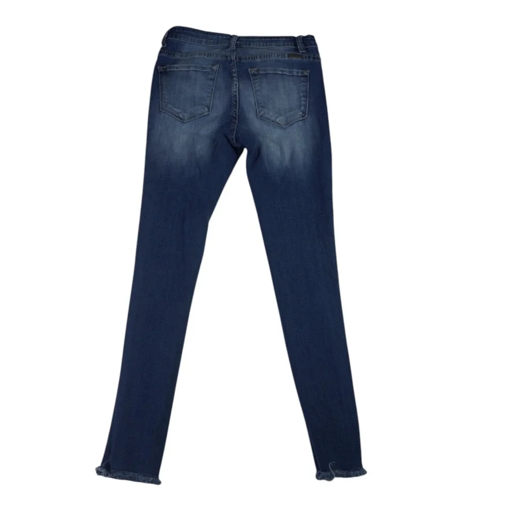 Kancan Los Angeles Skinny Jeans Womens 9 Blue Denim Cotton Distressed Frayed Hem